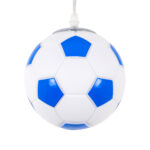 GloboStar® FOOTBALL 00644 Παιδικό Κρεμαστό Φωτιστικό Μπάλα Μονόφωτο 1 x E27 IP20 Λευκό & Μπλε Γυαλί - Μ15 x Π15 x Y18cm