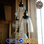 GloboStar® WICKHAM 01171 Vintage Κρεμαστό Φωτιστικό Καμπάνα Μονόφωτο 1 x E27 IP20 Διάφανο Γυαλί με Μαύρο & Χρυσό Μέταλλο - Μ30 x Π30 x Y25cm - Image 9