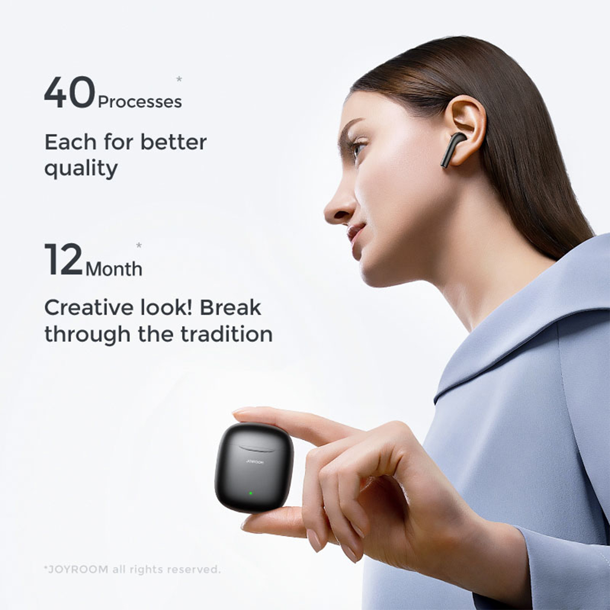 GloboStar® 87055 JOYROOM Originals JR-T13 Bilateral TWS Earphones με Θήκη Φόρτισης True Wireless Bluetooth V5.0 Binaural Συμβατό με iOS & Android Μαύρο - Image 4