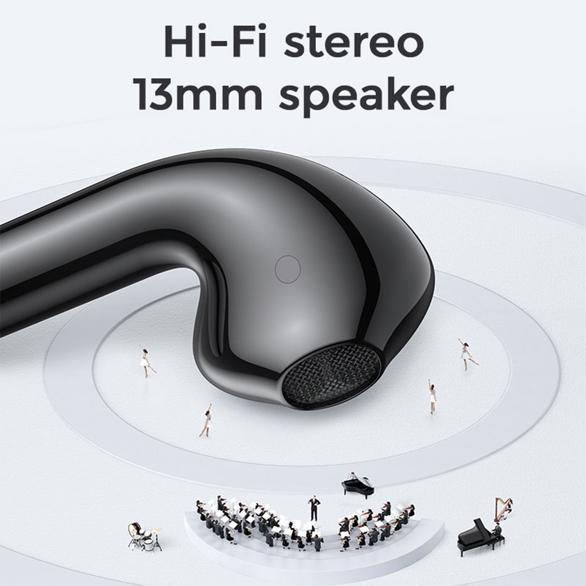 GloboStar® 87055 JOYROOM Originals JR-T13 Bilateral TWS Earphones με Θήκη Φόρτισης True Wireless Bluetooth V5.0 Binaural Συμβατό με iOS & Android Μαύρο - Image 5