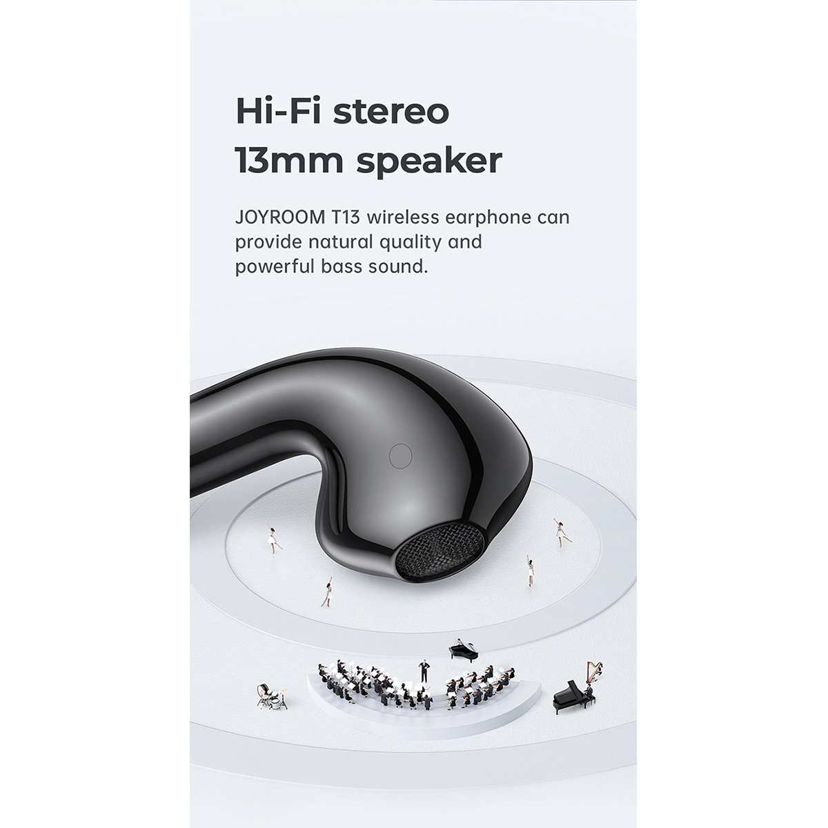 GloboStar® 87055 JOYROOM Originals JR-T13 Bilateral TWS Earphones με Θήκη Φόρτισης True Wireless Bluetooth V5.0 Binaural Συμβατό με iOS & Android Μαύρο - Image 16