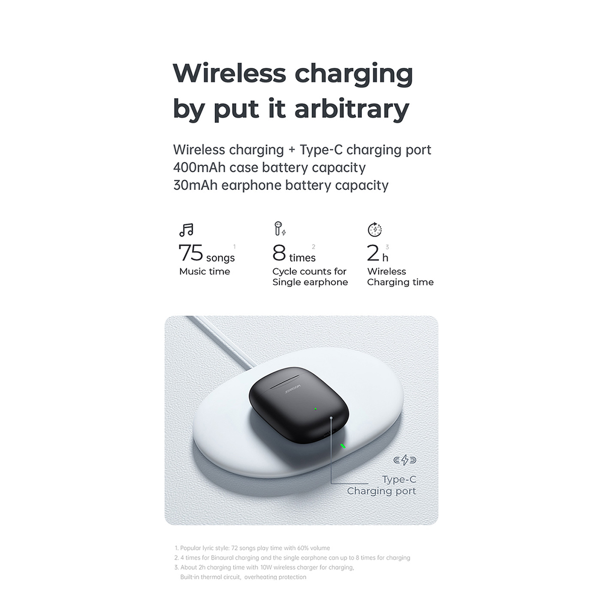 GloboStar® 87055 JOYROOM Originals JR-T13 Bilateral TWS Earphones με Θήκη Φόρτισης True Wireless Bluetooth V5.0 Binaural Συμβατό με iOS & Android Μαύρο - Image 18