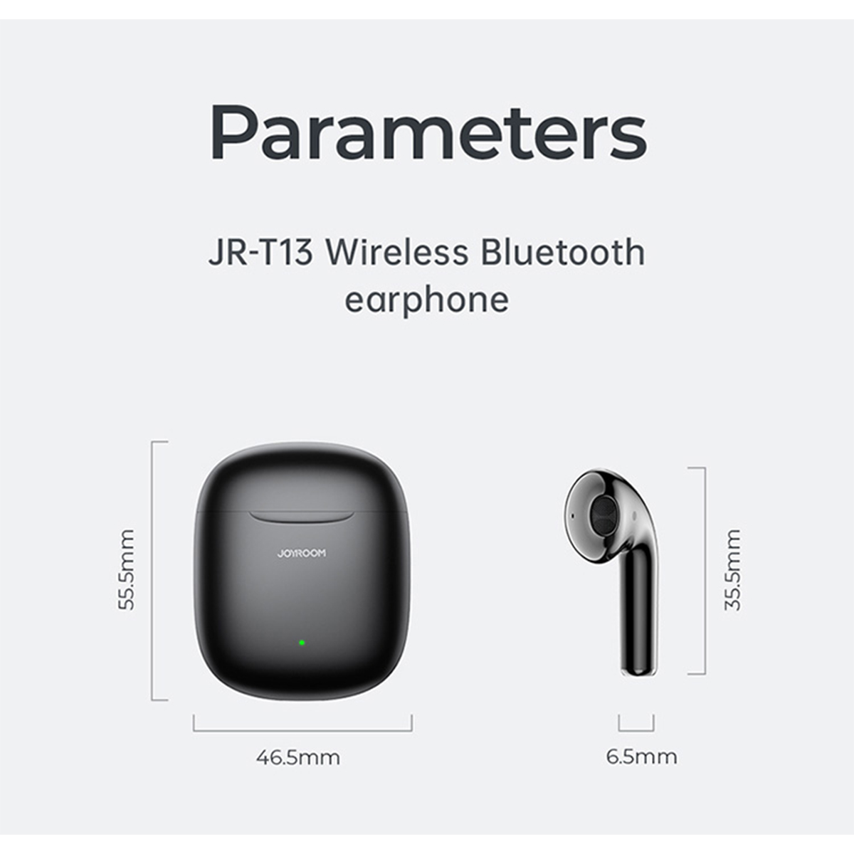 GloboStar® 87055 JOYROOM Originals JR-T13 Bilateral TWS Earphones με Θήκη Φόρτισης True Wireless Bluetooth V5.0 Binaural Συμβατό με iOS & Android Μαύρο - Image 26