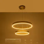 kelvo® VENOM KLV-101-0198-V2 Κρεμαστό Φωτιστικό Οροφής LED 75W 7500lm 120° AC 220-240V IP20 Ρυθμιζόμενο Λευκό CCT με Χειριστήριο από 2700K έως 6000K Dimmable - Lumileds SMD Chip - Χρυσό Πλατίνα - Μ60 x Π60 x Υ40cm - 3 Χρόνια Εγγύηση - Image 12