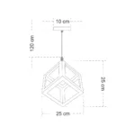 GloboStar® CUBE 00801 Μοντέρνο Κρεμαστό Φωτιστικό Ανάρτηση Μονόφωτο 1 x E27 IP20 Μαύρο Μέταλλο - Μ25 x Π25 x Υ25cm - Image 8