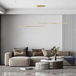 GloboStar® LINARIA DUO 60926 Κρεμαστό Φωτιστικό Οροφής Design LED CCT 72W 8300lm 200° AC 220-240V - Εναλλαγή Φωτισμού μέσω Τηλεχειριστηρίου All In One Ψυχρό 6000k+Φυσικό 4500k+Θερμό 2700k Dimmable Μ220 x Π4 x Υ25cm - Χρυσό Πλατίνα - 3 Years Warranty - Image 11