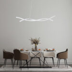 GloboStar® MORALES 61276 Κρεμαστό Φωτιστικό Οροφής Design LED CCT 54W 6048lm 200° AC 220-240V - Εναλλαγή Φωτισμού μέσω Τηλεχειριστηρίου All In One Ψυχρό 6000k+Φυσικό 4500k+Θερμό 2700k Dimmable Μ90 x Π14 x Υ14cm - Λευκό - 3 Years Warranty - Image 10