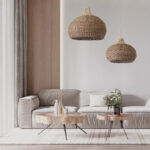 GloboStar® PANAMA 01952 Boho Κρεμαστό Φωτιστικό Καμπάνα Μονόφωτο 1 x E27 IP20 Καφέ & Μπεζ Ξύλο - Μ40 x Π40 x Υ34cm - Image 11