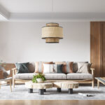 GloboStar® BRAVADO 02386 Boho Κρεμαστό Φωτιστικό Πλέγμα Μονόφωτο 1 x E27 IP20 Καφέ & Μπεζ Ξύλο - Μ40 x Π40 x Υ35cm - Image 11