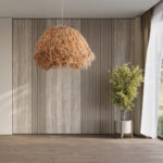 GloboStar® GUADELOUPE 02155 Boho Κρεμαστό Φωτιστικό Πλέγμα Μονόφωτο 1 x E27 IP20 Καφέ Ράφια - Μ80 x Π80 x Υ60cm - Image 11