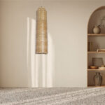 GloboStar® WAIKIKI 02349 Boho Κρεμαστό Φωτιστικό Πλέγμα Μονόφωτο 1 x E27 IP20 Μπεζ Ξύλο - Μ20 x Π20 x Υ80cm - Image 11