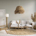 GloboStar® GUADELOUPE 02157 Boho Κρεμαστό Φωτιστικό Πλέγμα Μονόφωτο 1 x E27 IP20 Μπεζ Ράφια - Μ50 x Π50 x Υ40cm - Image 10
