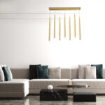 GloboStar® TEARS 61312 Κρεμαστό Φωτιστικό Οροφής Design LED CCT 21W 2310lm 180° AC 220-240V - Εναλλαγή Φωτισμού μέσω Τηλεχειριστηρίου All In One Ψυχρό 6000k+Φυσικό 4500k+Θερμό 2700k Dimmable Μ70 x Π3.2 x Υ60cm - Χρυσό Βούρτσας - 3 Years Warranty - Image 11