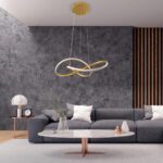 GloboStar® DEXTER 61051 Κρεμαστό Φωτιστικό Οροφής Design LED CCT 72W 8064lm 300° AC 220-240V - Εναλλαγή Φωτισμού μέσω Τηλεχειριστηρίου All In One Ψυχρό 6000k+Φυσικό 4500k+Θερμό 2700k Dimmable Φ56cm - Χρυσό Βούρτσας - 3 Years Warranty - Image 10