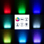 GloboStar® WASHER-DAIA S-90997 Μπάρα Φωτισμού Wall Washer LED 96W 10080lm 30° AC 230V Αδιάβροχο IP65 Μ52 x Π7.5 x Υ7cm Πολύχρωμο 4in1 RGBW DMX512 Display on Body - Ασημί - Image 9