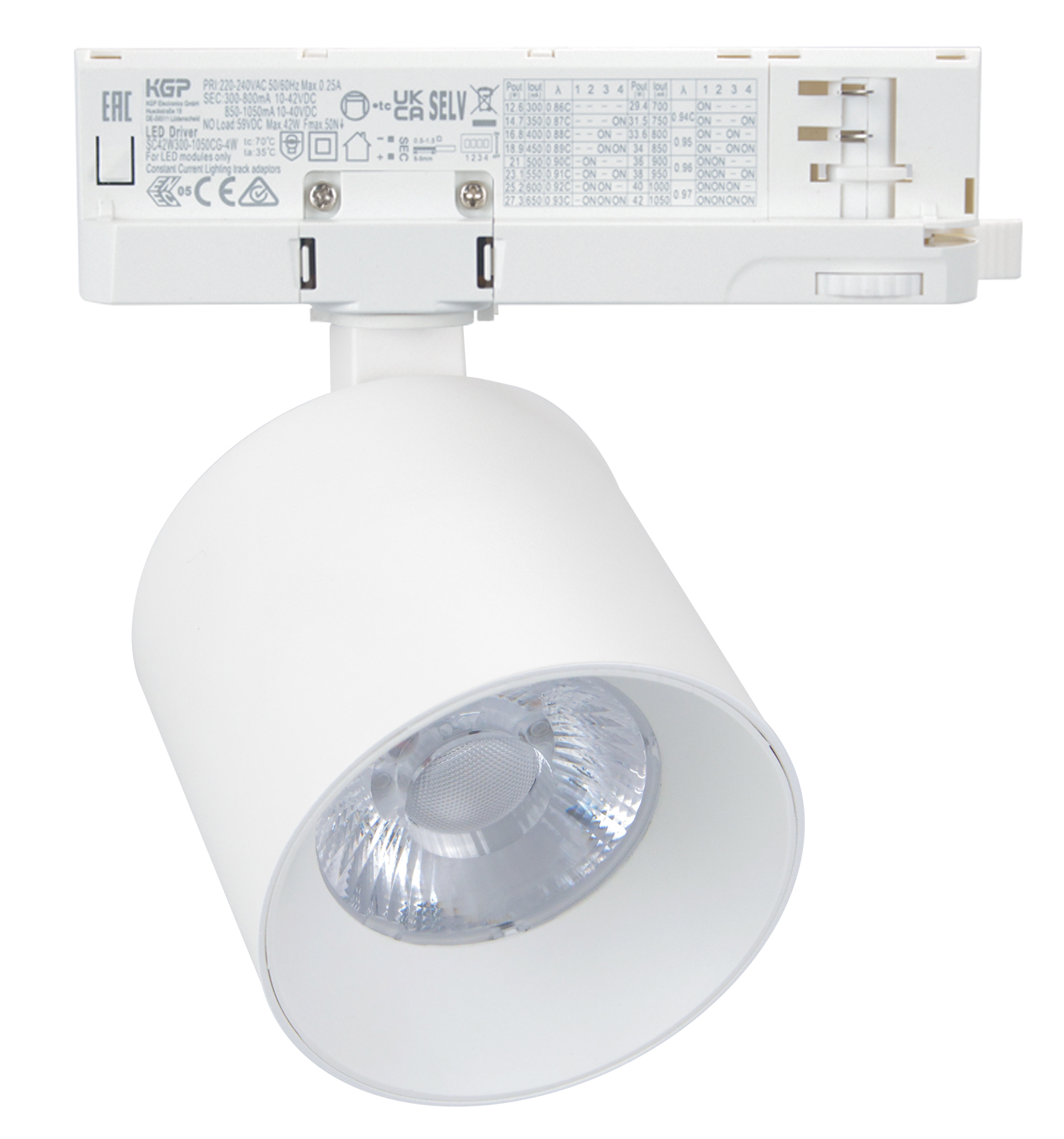 LED ΣΠΟΤ ΡΑΓΑΣ 4 ΓΡΑΜΜΩΝ 20W 230V 4000K 38° ΛΕΥΚΟ - 25-42010
