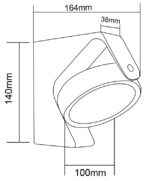 LED ΦΩΤΙΣΤ.ΑΛΟΥΜ.ΕΠΙΤΟΙΧΟ ΠΕΡΙΣΤΡΕΦΟΜΕΝΟ CCT 13W IP65 ΜΑΥΡΟ - 3-1281 - Image 2