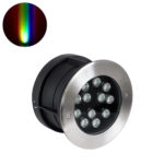 GloboStar® UNDERWATER-JULIA 90570 Υποβρύχιο Χωνευτό Φωτιστικό Σποτ Ειδικό για Σιντριβάνια LED 12W 1020lm 15° DC 24V Αδιάβροχο IP68 Φ18 x Υ11.2cm RGBW DMX512 - Ανοξείδωτο Ατσάλι - 3 Years Warranty