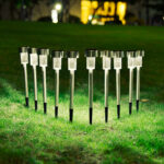 GloboStar® 71521-10 ΣΕΤ 10 Τεμαχίων Αυτόνομα Ηλιακά Φωτιστικά LED SMD 1W 40lm με Ενσωματωμένη Μπαταρία 600mAh - Φωτοβολταϊκό Πάνελ με Αισθητήρα Ημέρας-Νύχτας Αδιάβροχο IP65 Φανάρι Κήπου Στρογγυλό Θερμό Λευκό 2700K - Image 3