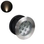 GLOBOSTAR® UNDERWATERTUNI 90420 Υποβρύχιο Χωνευτό Σποτ για Σιντριβάνια/Πισίνες LED 12W 1080lm 30° DC 24V Αδιάβροχο IP68 Θερμό Λευκό 2700K Dimmable - Bridgelux SMD Chip - Ανοξείδωτο Ατσάλι SS304 - Μ18 x Π18 x Υ11cm / Q17.5cm - 3 Χρόνια Εγγύηση