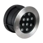 GloboStar® UNDERWATER-GUNE 90405 Υποβρύχιο Χωνευτό Φωτιστικό Σποτ Ειδικό για Σιντριβάνια LED 12W 1200lm 60° DC 24V Αδιάβροχο IP68 Φ10 x Υ7.5cm Ψυχρό Λευκό 6000K - Ανοξείδωτο Ατσάλι - 3 Χρόνια Εγγύηση