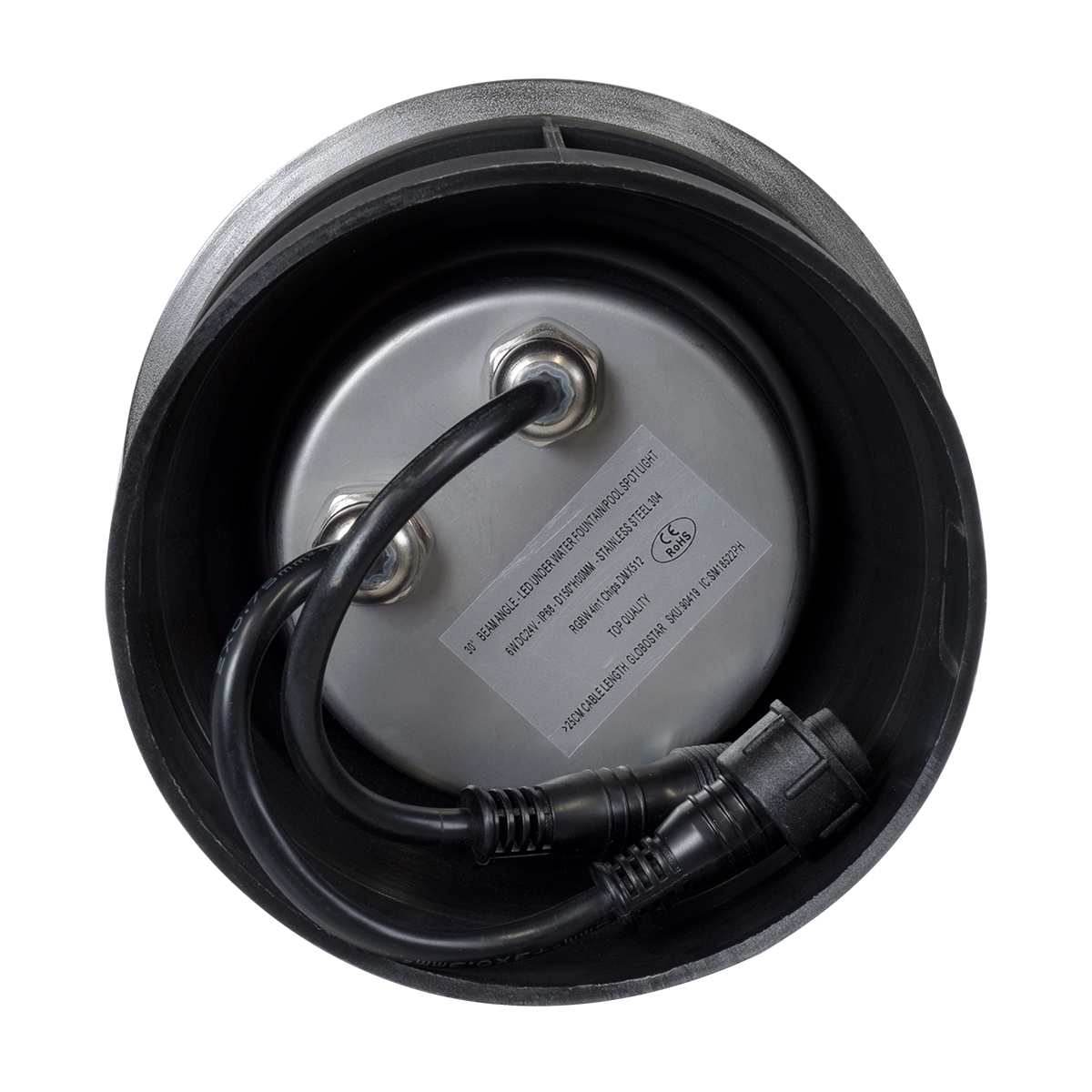 GLOBOSTAR® UNDERWATERYUNI 90419 Υποβρύχιο Χωνευτό Σποτ για Σιντριβάνια/Πισίνες LED 6W 600lm 30° DC 24V Αδιάβροχο IP68 Πολύχρωμο RGBW Dimmable DMX512 - Bridgelux SMD Chip - Ανοξείδωτο Ατσάλι SS304 - Μ15 x Π15 x Υ10cm / Q14cm - 3 Χρόνια Εγγύηση - Image 4