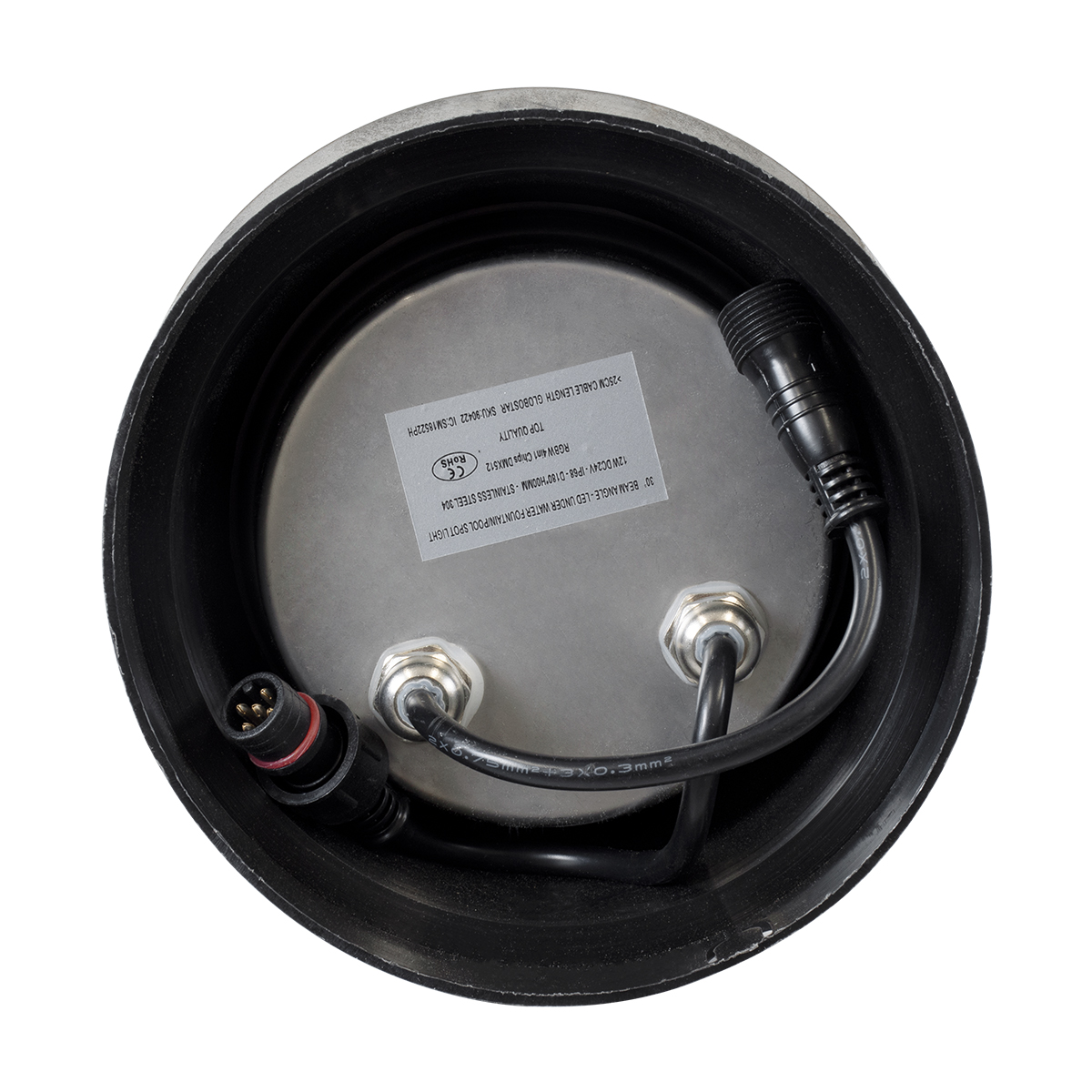 GLOBOSTAR® UNDERWATERTUNI 90422 Υποβρύχιο Χωνευτό Σποτ για Σιντριβάνια/Πισίνες LED 12W 1200lm 30° DC 24V Αδιάβροχο IP68 Πολύχρωμο RGBW Dimmable DMX512 - Bridgelux SMD Chip - Ανοξείδωτο Ατσάλι SS304 - Μ18 x Π18 x Υ11cm / Q17.5 - 3 Χρόνια Εγγύηση - Image 4