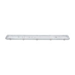 GLOBOSTAR® VIGAS 90613 Γραμμικό Βιομηχανικό Φωτιστικό Σκαφάκι Tri-Proof με Μεταλλικά Clips για 2 x Λάμπες T8 G13 120cm Τύπου Φθορίου LED Τροφοδοσίας Ενός Άκρου 120° AC 220-240V Αδιάβροχο IP65 - Γκρι με Διάφανο Κάλυμμα Πλαστικό PC - Μ126 x Π11.5 x Υ9cm - Image 2