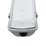 GLOBOSTAR® VIGAS 90613 Γραμμικό Βιομηχανικό Φωτιστικό Σκαφάκι Tri-Proof με Μεταλλικά Clips για 2 x Λάμπες T8 G13 120cm Τύπου Φθορίου LED Τροφοδοσίας Ενός Άκρου 120° AC 220-240V Αδιάβροχο IP65 - Γκρι με Διάφανο Κάλυμμα Πλαστικό PC - Μ126 x Π11.5 x Υ9cm - Image 4