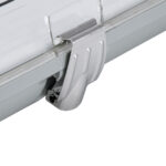 GLOBOSTAR® VIGAS 90613 Γραμμικό Βιομηχανικό Φωτιστικό Σκαφάκι Tri-Proof με Μεταλλικά Clips για 2 x Λάμπες T8 G13 120cm Τύπου Φθορίου LED Τροφοδοσίας Ενός Άκρου 120° AC 220-240V Αδιάβροχο IP65 - Γκρι με Διάφανο Κάλυμμα Πλαστικό PC - Μ126 x Π11.5 x Υ9cm - Image 5