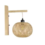 GLOBOSTAR® SELVA 01963 Boho Φωτιστικό Τοίχου - Απλίκα με Ντουί 1 x E27 AC 220-240V IP20 - Μπεζ - Μ23 x Π23 x Υ37cm - Image 3
