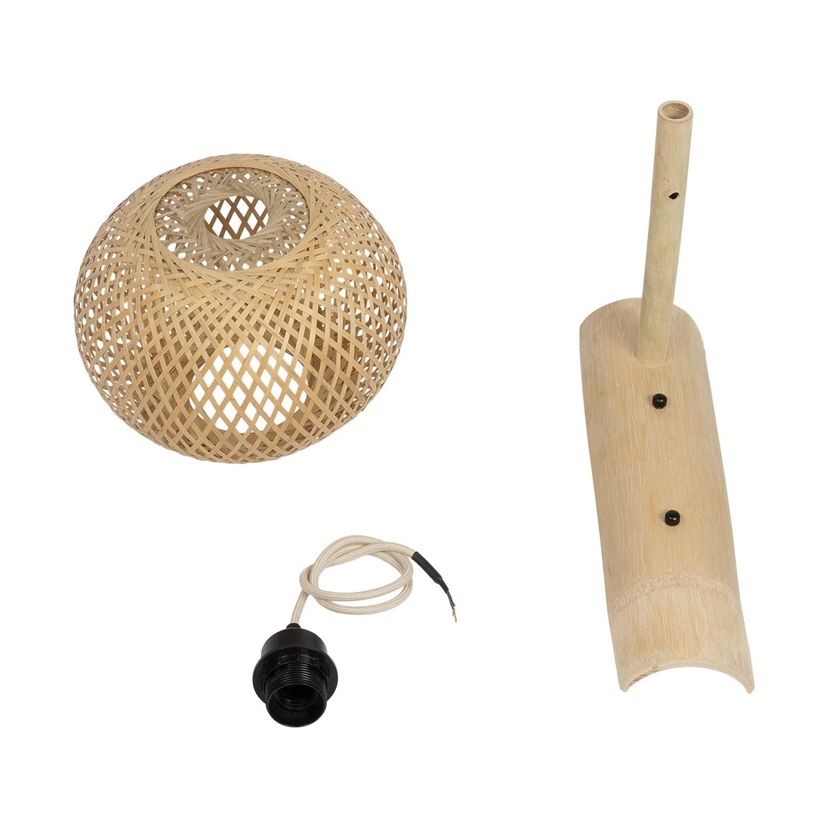 GLOBOSTAR® SELVA 01963 Boho Φωτιστικό Τοίχου - Απλίκα με Ντουί 1 x E27 AC 220-240V IP20 - Μπεζ - Μ23 x Π23 x Υ37cm - Image 7