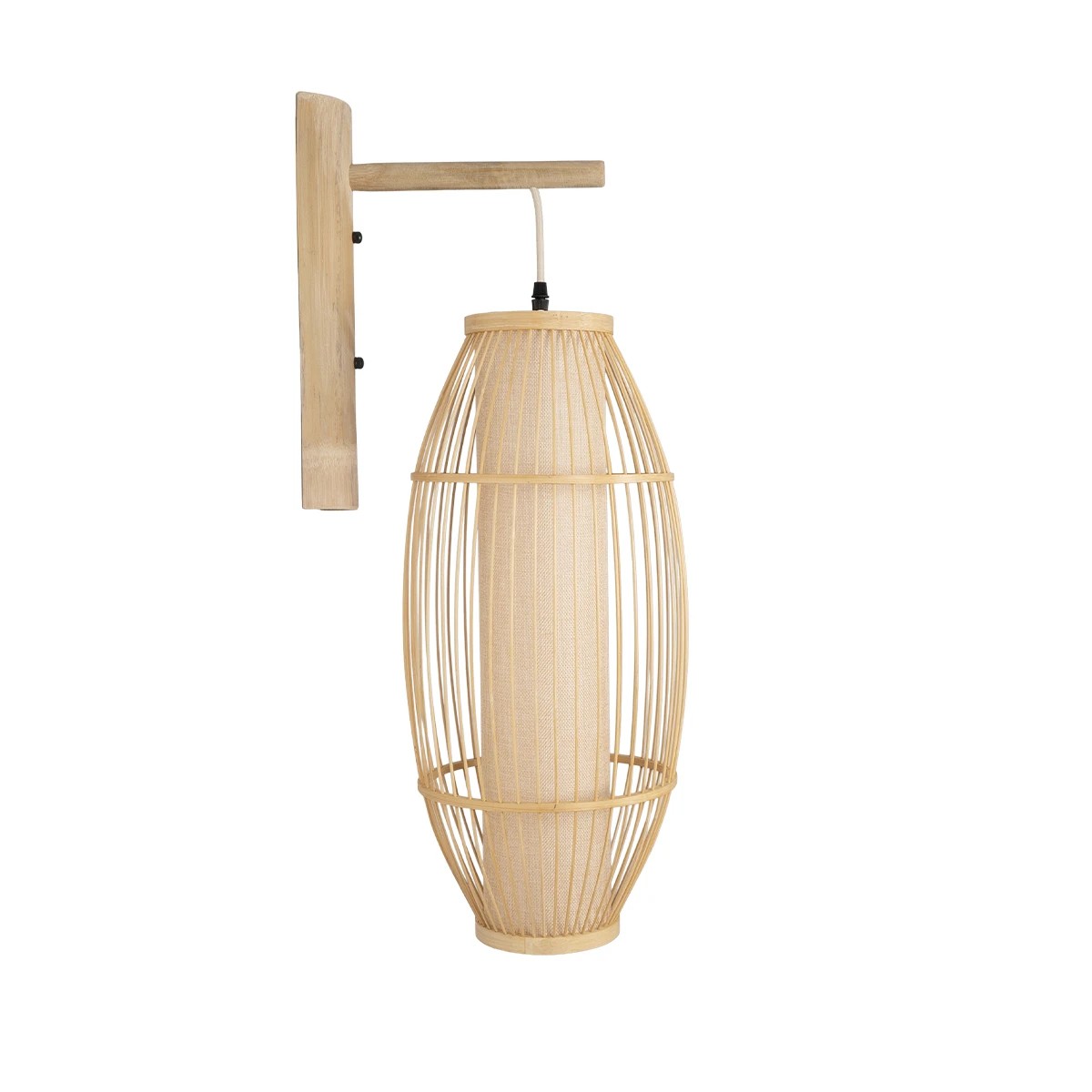 GLOBOSTAR® TULUM 01973 Boho Φωτιστικό Τοίχου - Απλίκα με Ντουί 1 x E27 AC 220-240V IP20 - Μπεζ - Μ25 x Π33 x Υ73cm - Image 3