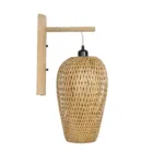 GLOBOSTAR® SELVA 01977 Boho Φωτιστικό Τοίχου - Απλίκα με Ντουί 1 x E27 AC 220-240V IP20 - Μπεζ - Μ24 x Π32 x Υ56cm - Image 3