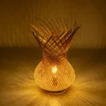 GLOBOSTAR® FARAH 01980 Boho Επιτραπέζιο Φωτιστικό Πορτατίφ με Ντουί 1 x E27 AC 220-240V IP20 - Μπεζ - Μ30 x Π30 x Υ46cm