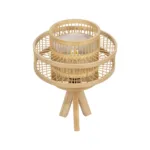 GLOBOSTAR® TULUM 01991 Boho Επιτραπέζιο Φωτιστικό Πορτατίφ με Ντουί 1 x E27 AC 220-240V IP20 - Μπεζ - Μ30 x Π30 x Υ41cm - Image 4