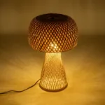 GLOBOSTAR® SELVA 01995 Boho Επιτραπέζιο Φωτιστικό Πορτατίφ με Ντουί 1 x E27 AC 220-240V IP20 - Μπεζ - Μ30 x Π30 x Υ45cm