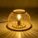 GLOBOSTAR® NOMAD 01998 Boho Επιτραπέζιο Φωτιστικό Πορτατίφ με Ντουί 1 x E27 AC 220-240V IP20 - Μπεζ - Μ30 x Π30 x Υ30cm