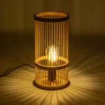 GLOBOSTAR® NOMAD 01999 Boho Επιτραπέζιο Φωτιστικό Πορτατίφ με Ντουί 1 x E27 AC 220-240V IP20 - Μπεζ - Μ16 x Π16 x Υ33cm