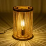 GLOBOSTAR® NOMAD 02000 Boho Επιτραπέζιο Φωτιστικό Πορτατίφ με Ντουί 1 x E27 AC 220-240V IP20 - Μπεζ - Μ20 x Π20 x Υ30cm