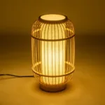 GLOBOSTAR® TULUM 02001 Boho Επιτραπέζιο Φωτιστικό Πορτατίφ με Ντουί 1 x E27 AC 220-240V IP20 - Μπεζ - Μ20 x Π20 x Υ32cm