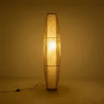 GLOBOSTAR® TULUM 02002 Boho Επιδαπέδιο Φωτιστικό Πορτατίφ με Ντουί 1 x E27 AC 220-240V IP20 - Μπεζ - Μ30 x Π30 x Υ120cm