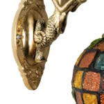 GLOBOSTAR® MERMAID 02389 Vintage Φωτιστικό Τοίχου - Απλίκα με Ντουί 1 x E27 AC 220-240V IP20 - Μπρούτζινο & Πολύχρωμο - Μ17 x Π30 x Υ27cm - Image 4