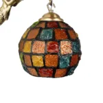 GLOBOSTAR® MERMAID 02389 Vintage Φωτιστικό Τοίχου - Απλίκα με Ντουί 1 x E27 AC 220-240V IP20 - Μπρούτζινο & Πολύχρωμο - Μ17 x Π30 x Υ27cm - Image 5