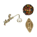 GLOBOSTAR® MERMAID 02389 Vintage Φωτιστικό Τοίχου - Απλίκα με Ντουί 1 x E27 AC 220-240V IP20 - Μπρούτζινο & Πολύχρωμο - Μ17 x Π30 x Υ27cm - Image 7