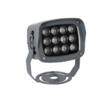 GLOBOSTAR® FLOODXENA 90125 Προβολέας Σποτ Wall Washer LED 12W 1020lm 10° AC 220-240V Αδιάβροχο IP65 Φούξια - Bridgelux SMD Chip - Γκρι Ανθρακί - Μ13.5 x Π11 x Υ15cm - 3 Χρόνια Εγγύηση