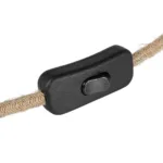 GLOBOSTAR® WHIP 77663 Μοντέρνο DIY Φωτιστικό με Υφασμάτινο Καλώδιο, Ντουί 1 x E27, Διακόπτη On/Off & Πρίζα AC 220-240V IP20 - Μπεζ & Μαύρο Νίκελ - Μ150 x Π4 x Υ4cm - Image 2