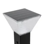 GLOBOSTAR® VEGGIE 90524 Φωτιστικό Κολωνάκι Κήπου LED 10W 500lm 120° με Ενσωματωμένο Φωτοβολταϊκό Panel 6V 2W & Επαναφορτιζόμενη Μπαταρία Li-ion 3.2V 6000mAh με Αισθητήρα Ημέρας-Νύχτας Αδιάβροχο IP65 All in One CCT 6000K-4500K - Sanan SMD Chip - Μαύρο - Μ19.5 x Π19.5 x Υ60cm - 2 Χρόνια Εγγύηση - Image 2