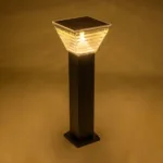 GLOBOSTAR® VEGGIE 90524 Φωτιστικό Κολωνάκι Κήπου LED 10W 500lm 120° με Ενσωματωμένο Φωτοβολταϊκό Panel 6V 2W & Επαναφορτιζόμενη Μπαταρία Li-ion 3.2V 6000mAh με Αισθητήρα Ημέρας-Νύχτας Αδιάβροχο IP65 All in One CCT 6000K-4500K - Sanan SMD Chip - Μαύρο - Μ19.5 x Π19.5 x Υ60cm - 2 Χρόνια Εγγύηση - Image 4