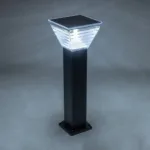 GLOBOSTAR® VEGGIE 90524 Φωτιστικό Κολωνάκι Κήπου LED 10W 500lm 120° με Ενσωματωμένο Φωτοβολταϊκό Panel 6V 2W & Επαναφορτιζόμενη Μπαταρία Li-ion 3.2V 6000mAh με Αισθητήρα Ημέρας-Νύχτας Αδιάβροχο IP65 All in One CCT 6000K-4500K - Sanan SMD Chip - Μαύρο - Μ19.5 x Π19.5 x Υ60cm - 2 Χρόνια Εγγύηση - Image 5